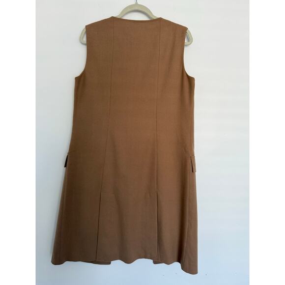 Merona Womens Sleeveless Long Vest Duster Camel Tan Size 12 Lagenlook Fall - Picture 4 of 10